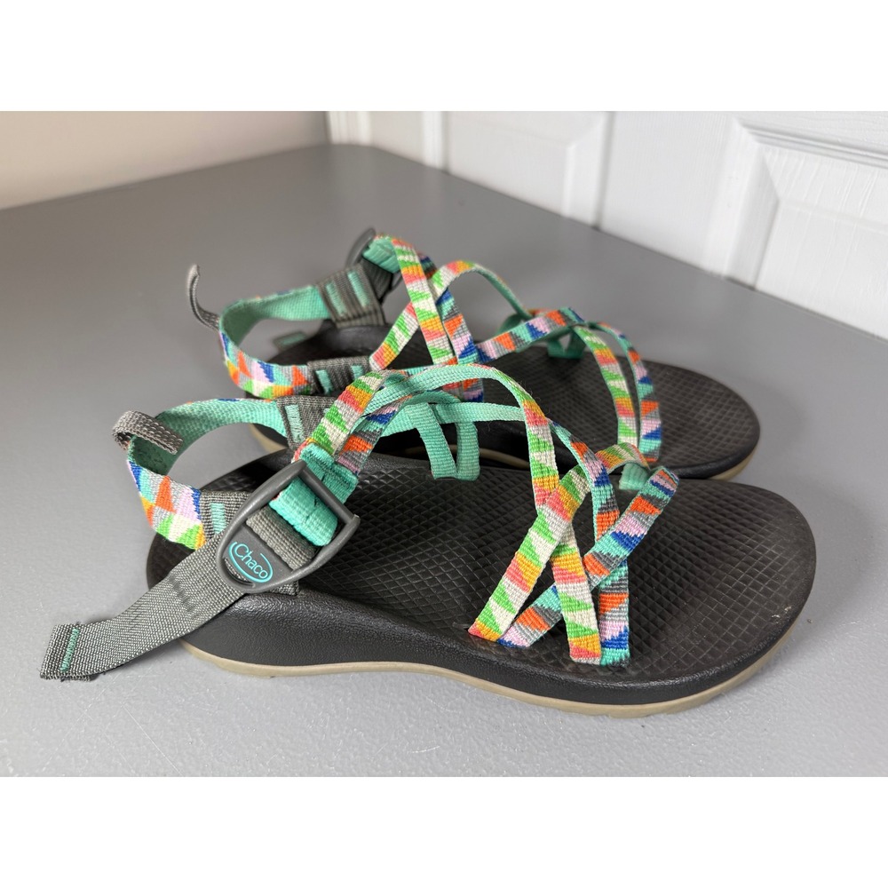 Chaco Kids Z1 Ecotread Multi Color Geometric Strappy Sandals J180234 Size 4
